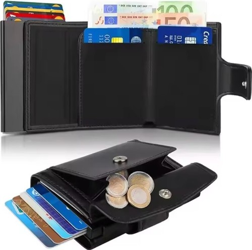 Slim Wallet Mit Münzfach Schutz Geldbeutel Portmonee Geldbörse - Bild 1 von 6