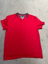tommy hilfiger Red Short Sleeve Coupe Classique Size L large