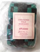 Jack's Mfg Set of 2 Green Checkered Horse Polo Wraps - NIP