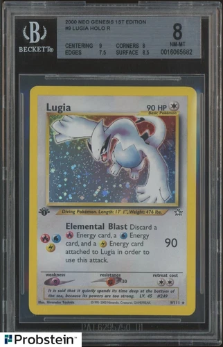 2000 Pokemon Neo Genesis 1st Edition #9 Lugia Holo R BGS 8 NM-MT