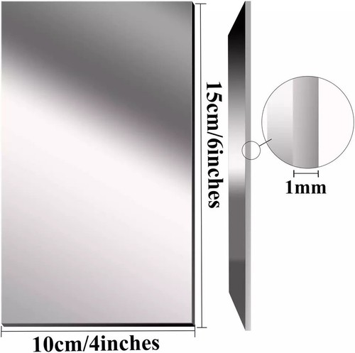 12 Pack Flexible Self-Adhesive Mirror Tiles Plastic Mirror Sheets for Home Decor - Picture 3 of 11