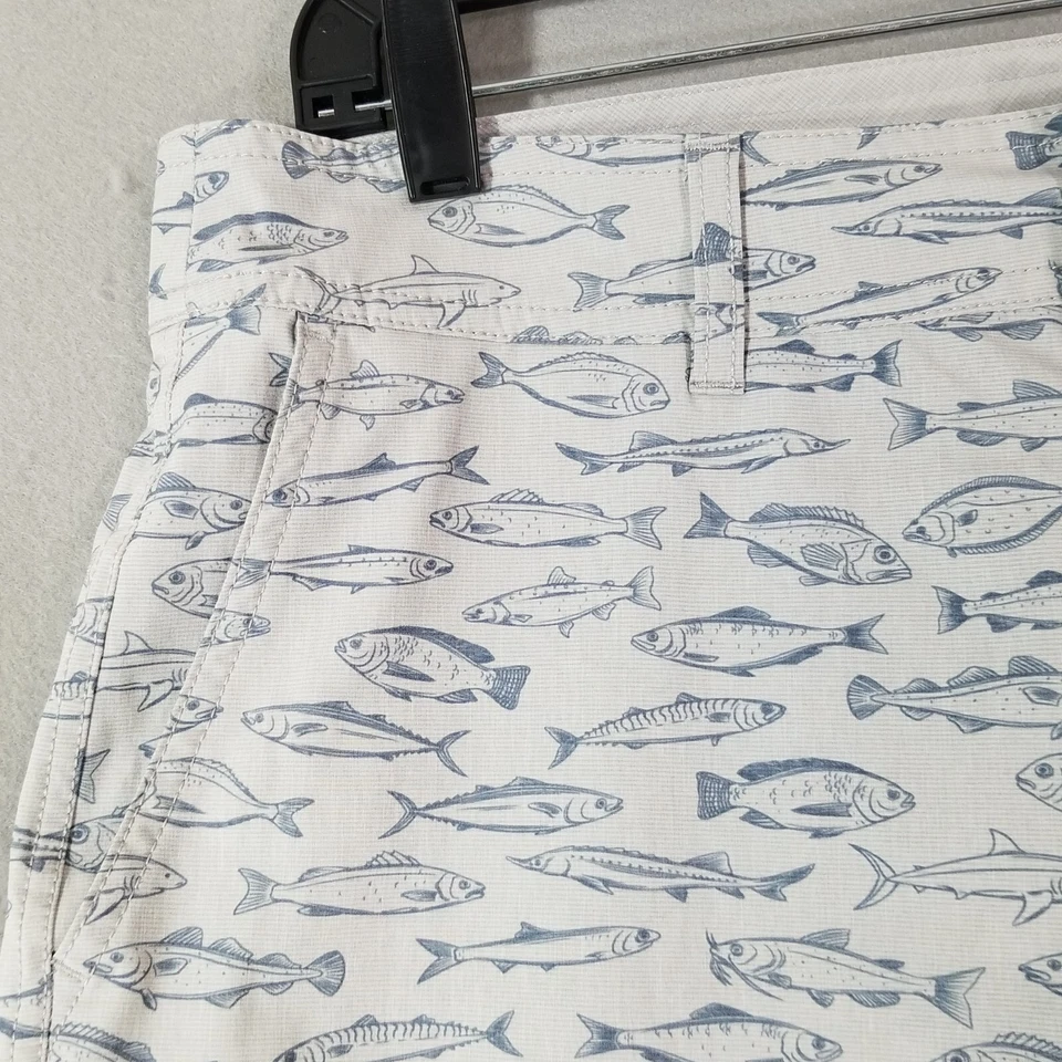 Sperry Pantalones Cortos Hombre 34x9 Gris Dri-Fit Elástico Pesca Exterior Estampado Completo Foto 2 de 4