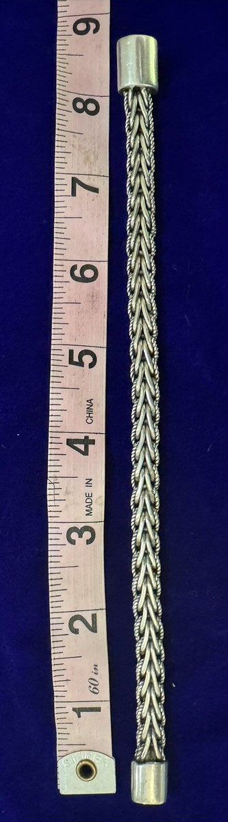 Vintage Handcrafted Mexican 925 Sterling Silver Chain Bracelet 44g