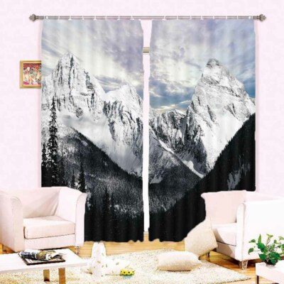 Blue Muddlehead Cloud 3D Curtain Blockout Photo Printing Curtains Drape Fabric