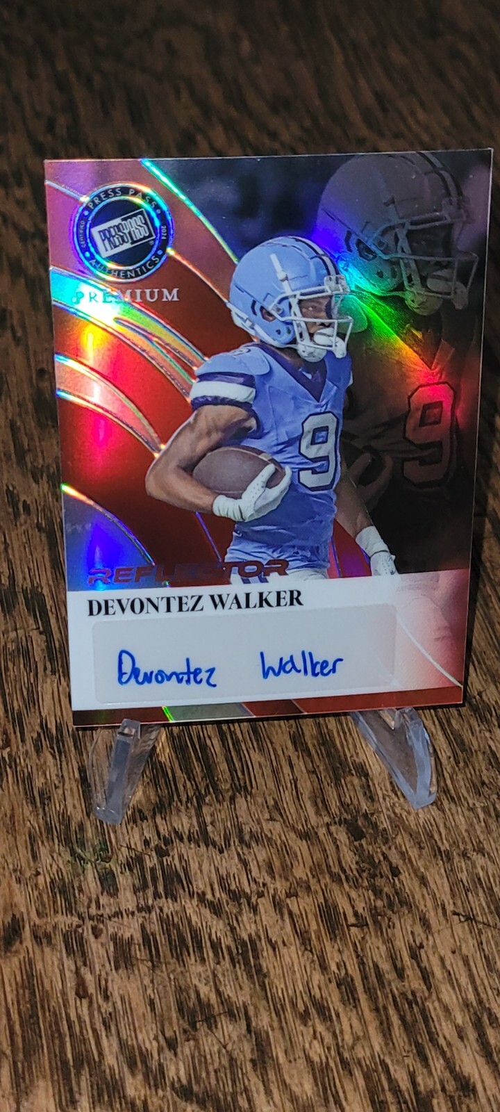 2024 Press Pass Premium Retro Auto Red Reflector Devontez Walker RA-DW1 3/5 Rookie Card