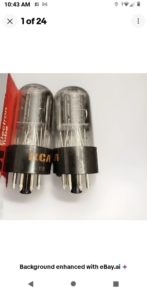 NOS Matched Pair RCA 6SN7 GTB Black Plates Side Getters Smooth Micas