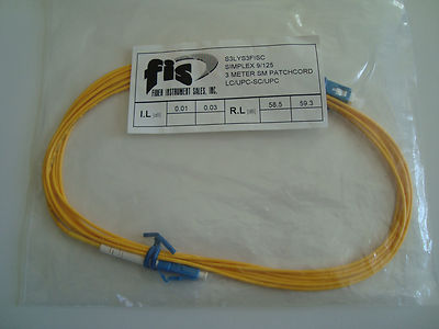 Fiber Optic Patchcord 3 Meter LC/UPC SC/UPC FIS 9/125 Singlemode New in Bag