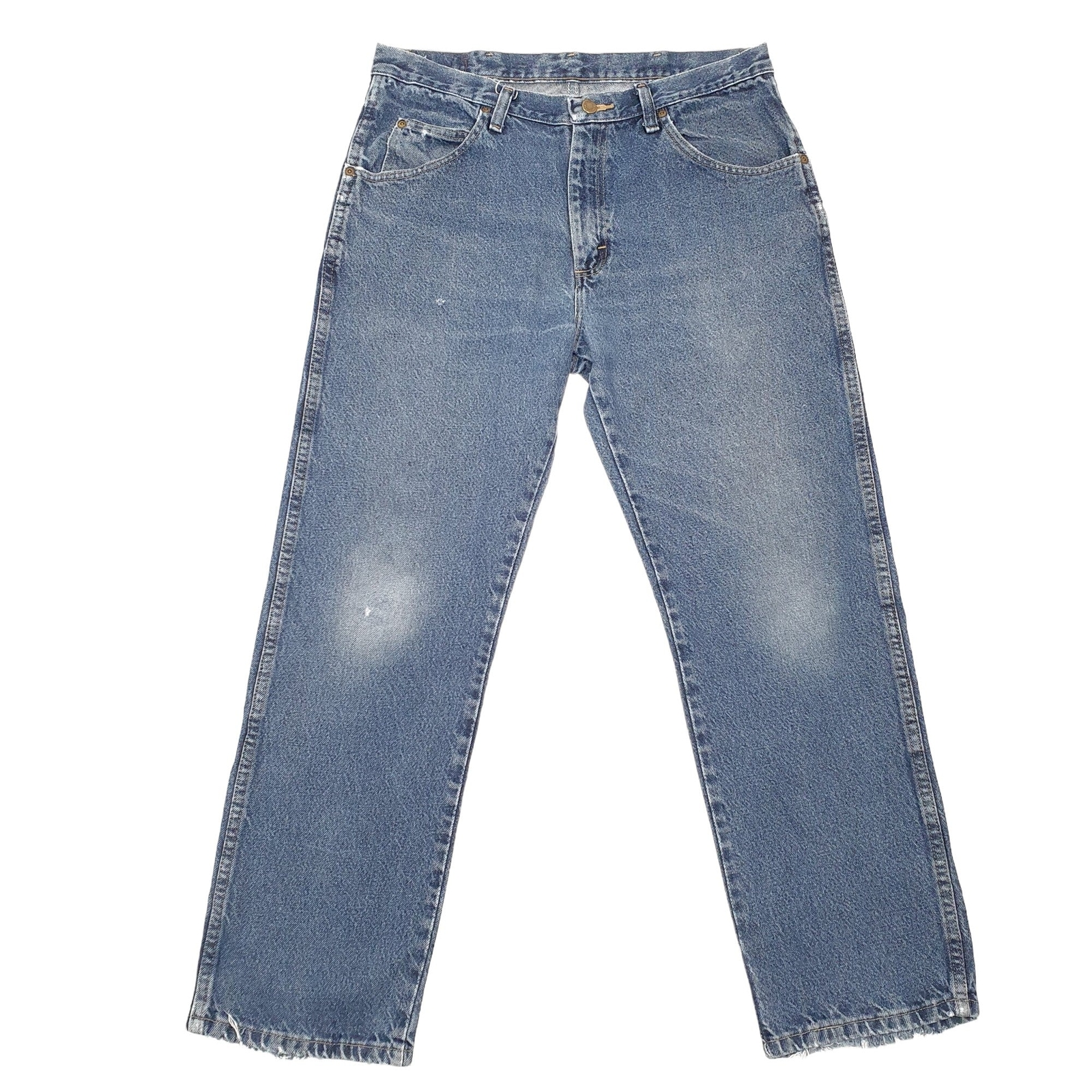 Mens WRANGLER Casual Regular Fit Blue Denim Jeans Trousers W34 L28 image 2