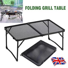 Mesh Folding Camping Table Collapsible Party Picnic Fishing BBQ Desk Portable
