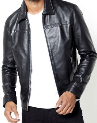 Neu Herren Barneys Schafsleder Harrington Jacke Schwarz Größe S M XL UVP279 