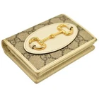 Étui à cartes mural Gucci GG Supreme monogramme texturé dollar veau Horsebit 1955