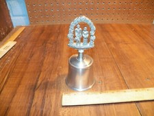 Vintage CROWN & ROSE Pewter "WEDDING BELL"