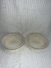 2 Corning Corelle English Breakfast Cereal Bowls Ivory with Pink & Blue Lines