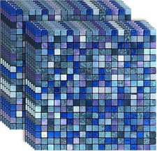 10 Sheets Self-Adhesive Aluminum Mosaic Peel and Stick Metal Tiles Violet Mixed