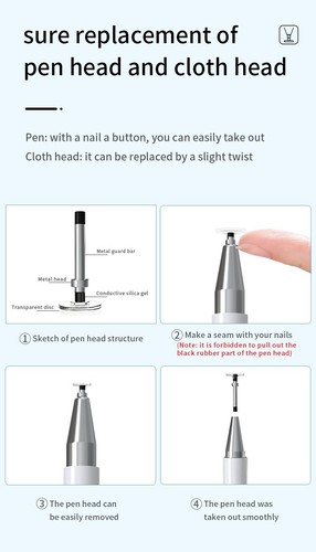 Thin Capacitive Touch Screen Pen Stylus For iPhone iPad Samsung PDA Phone Silver - 第 9/10 張圖片