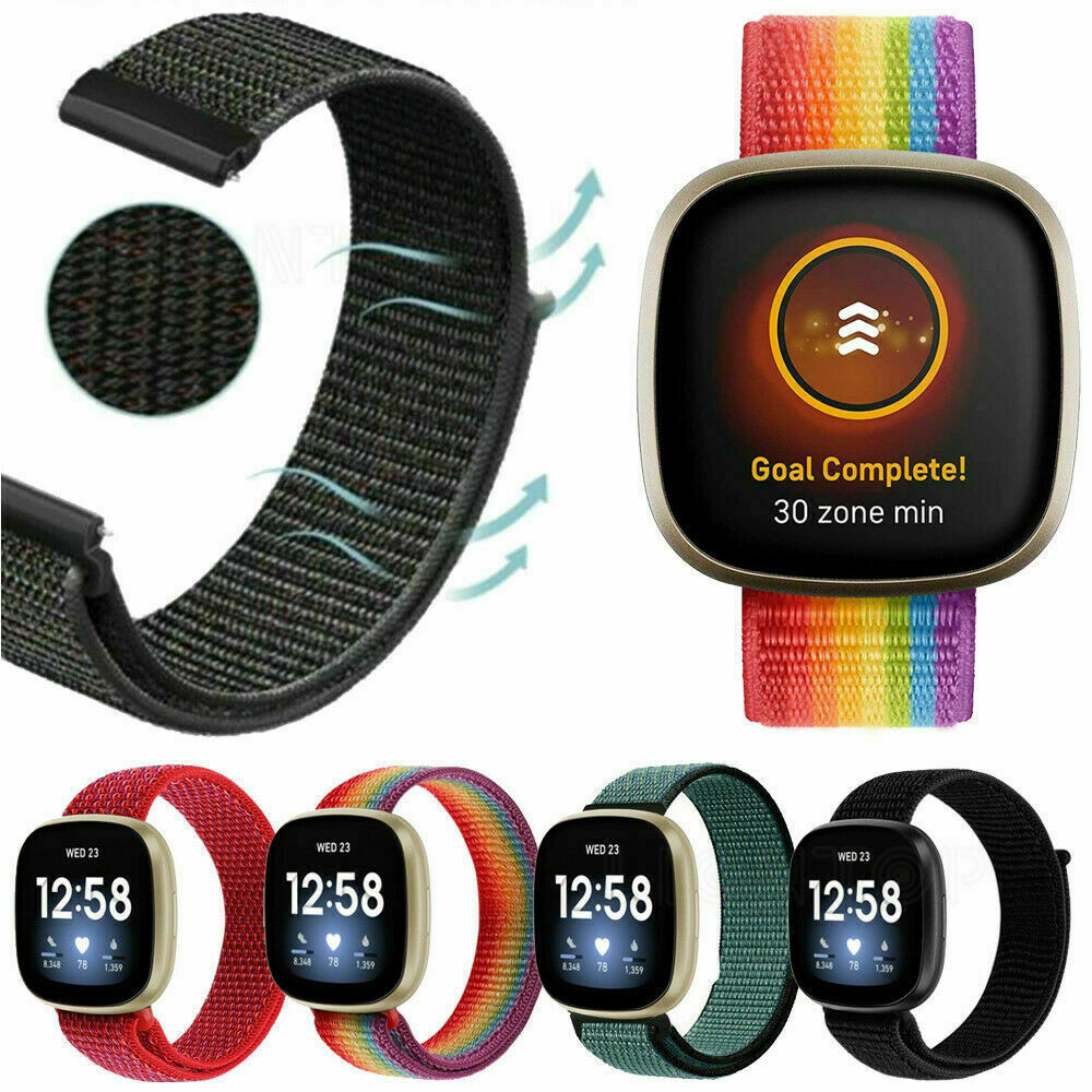 AU For Fitbit Versa Sense Replacement Woven Nylon Sport Watch