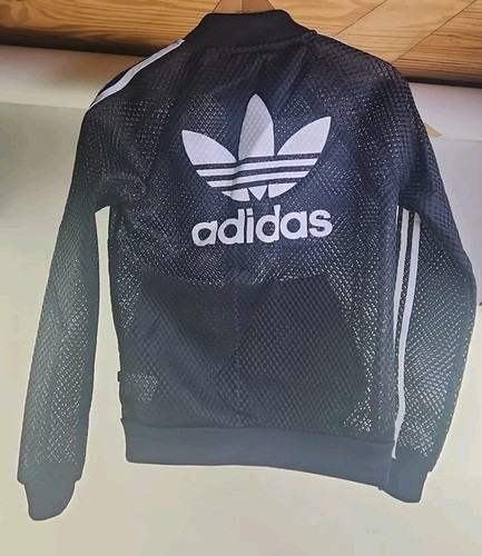 Adidas Supergirl Black Noir Track Top Junior Girls Jacket Size L. - Picture 9 of 19