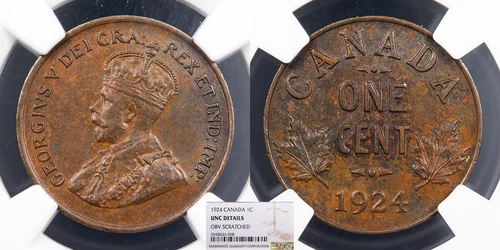 CANADA George V 1924 Cent NGC UNC