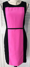 Banana Republic Dress Size 4 Pink Black Sheath Crepe Sleeveless