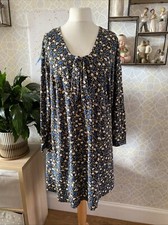 Simply Be Dress Size 24 Black Floral Super Soft Stretchy 3/4 Sleeve