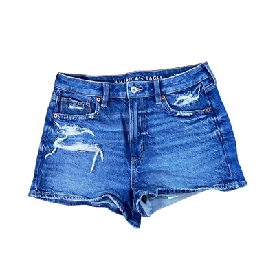 American Eagle Womans Denim Jean Mom Short Size 6 Distressed 