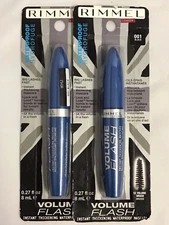 Rimmel London Waterproof Mascara Volume Flash ~ # 001 Black (Pack of 2)