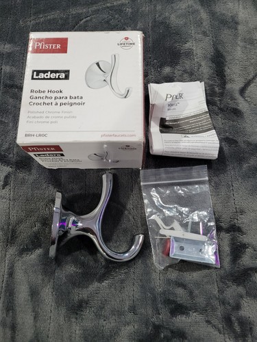Pfister Ladera Robe Hook in Polished Chrome, Open Box, With Hardware - Picture 3 of 5