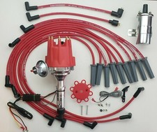 Buick Nailhead 401 425 Red Small Cap Hei Distributor Chrome Coil 8.5mm Wires