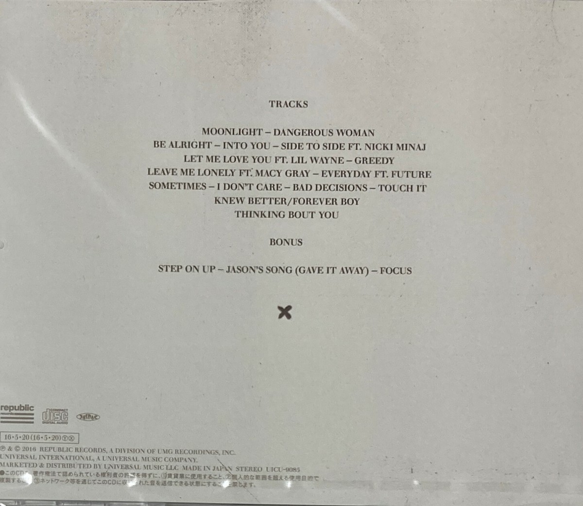 Ariana Grande Sealed CD DANGEROUS WOMAN Japan Special Pkg Mini