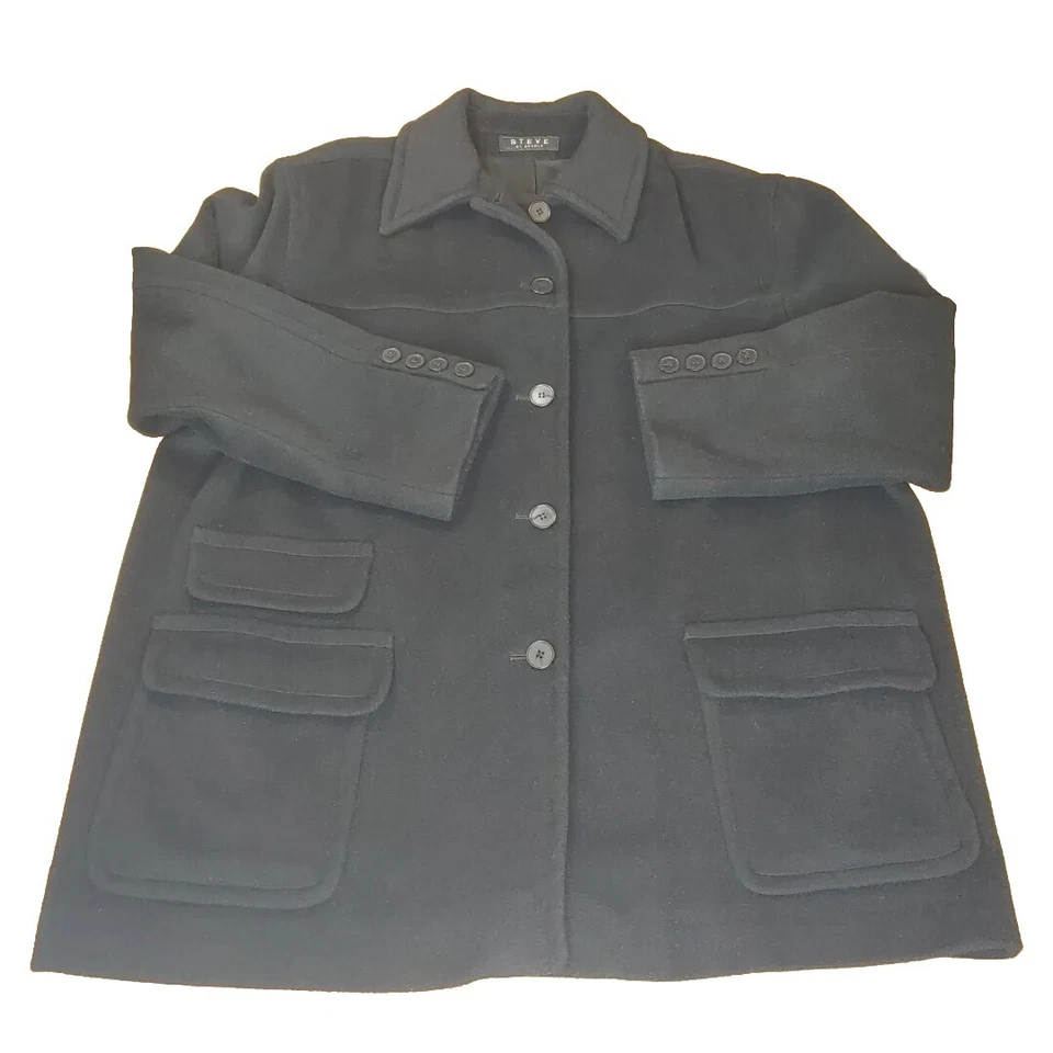 Abrigo Steve Searle Chaquetón Cachemira Corderos Lana Chaqueta Botón Plus 20W Dinero Antiguo  Foto 3 de 4