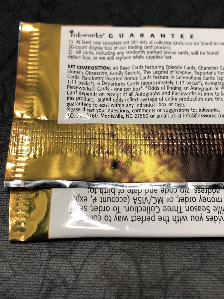 2004 Inkworks Smallville (TV) Season 3 Trading Card Tcg CCG Booster Pack Sealed - Image 3 of 4