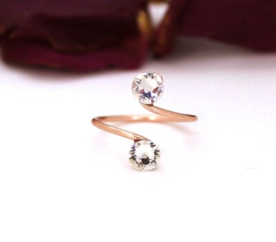 Verstellbare Zehenringe Wählen Sie Ihre Oberfläche mit klaren Swarovski Kristallenementen