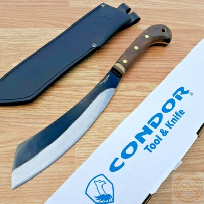 Condor Mini Machete Parang Fixed Knife 10.5'' 1075HC Steel Blade Walnut Handle