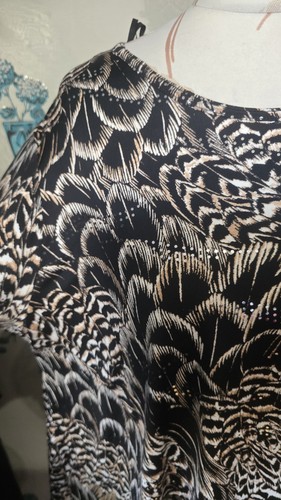 Pretty Black Brown Sparkle Sequin Floaty Top, Size 24/26 - Picture 2 of 4