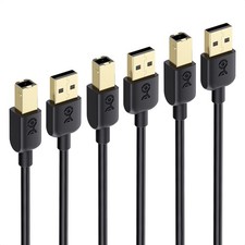 3 Pack USB Printer Cable 6ft A to B Cable High Speed Scanner Cord Line Blue
