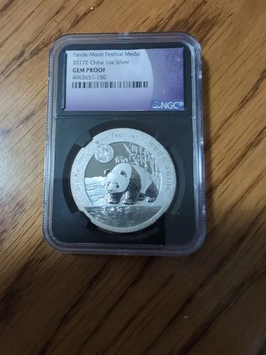 China 2017 Z 1 Oz Silver Panda Moon Festival Medal NGC PF70 Ultra Cameo FR
