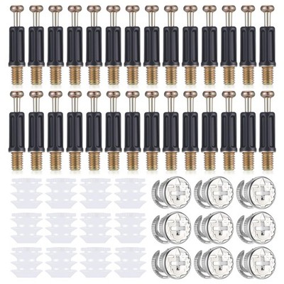 Cam Lock Nuts and Cams Screws, 20 Sets Cam Locks for Furniture M6 X 35mm 3-in...