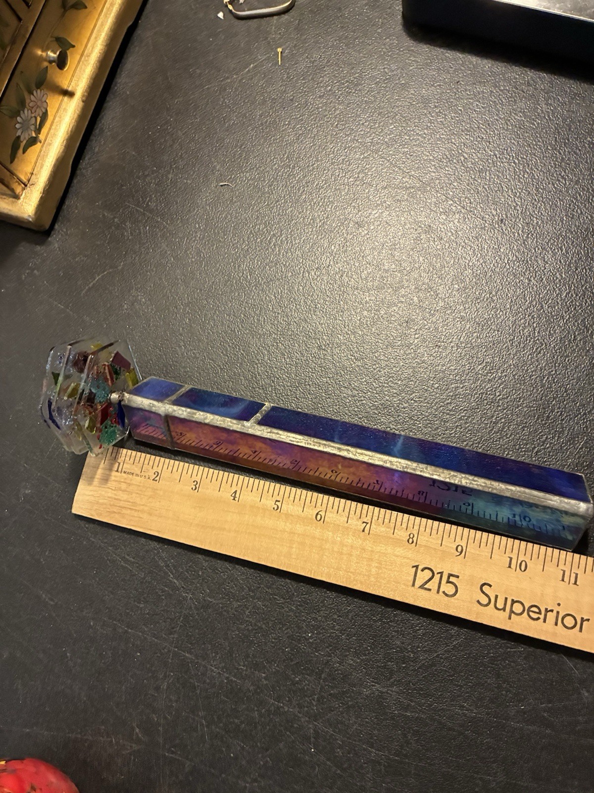 2013 Goldsmith Handmade Kaleidoscope Stained Glass 3 Wheeled Scope Kaleido Art