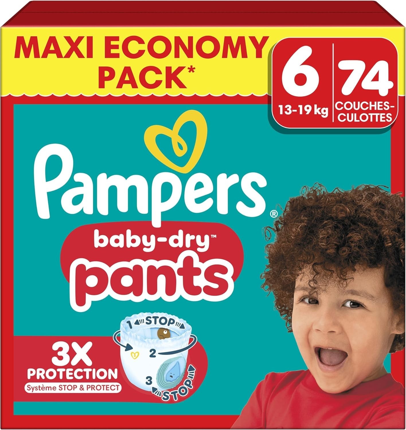 Pampers Baby Dry Pants Taille 6 protection intégrale maintien 360 degrés contre les fuites