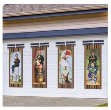 Large set of 4 Haunted Mansion Stretching Portraits Outdoor Vinyl Halloween D...