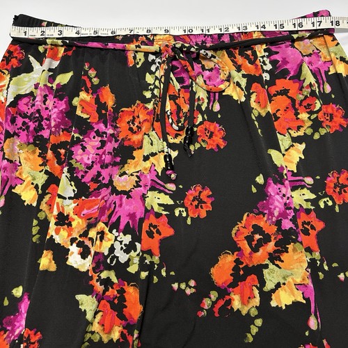 JM Collection Damen dunkel Blumen Midi Rock Gr. 2X Stretch Fee Grunge Whimsigoth - Bild 6 von 8