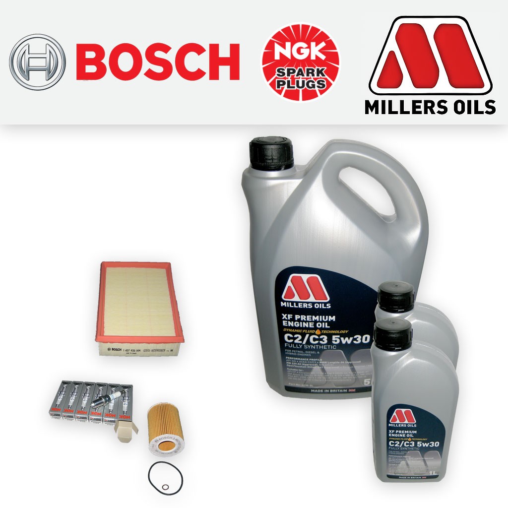 SERVICE KIT for BMW 3 SERIES E46 325I OIL AIR FILTER PLUGS +5w30 OIL (2000-2007)
