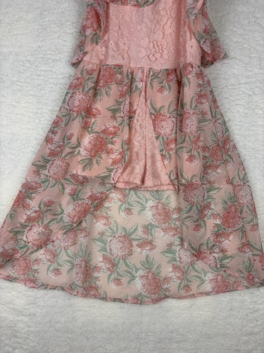 Girls Floral Split Romper Dress Size 7/8 Pink Studded with Lining NWOT - Picture 11 of 11