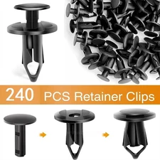 240PCS 8mm Bumper Retainer Clips Auto Car Plastic Push Rivets Fastener Fender US