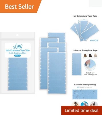 60 Waterproof Hair Extension Tabs - High-Quality, Heat Resistant Adhesive