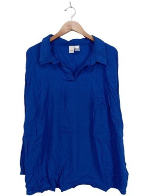 HEINE Langarm-Bluse Damen Bluse Gr. DE 50 blau Casual-Look