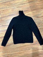 Women's GAP Black Sweater Turtleneck Sz M 100% merino wool