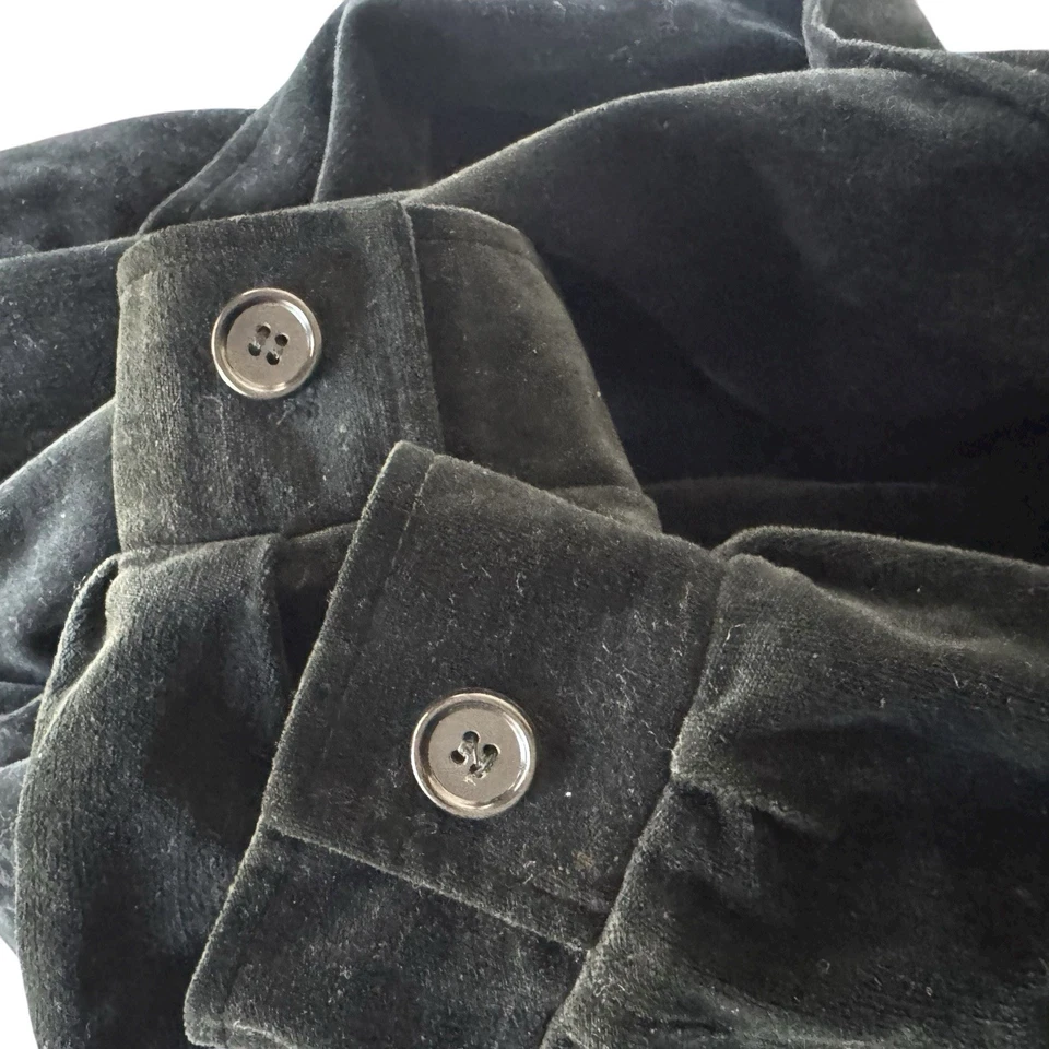 Maxi Abrigo Largo Terciopelo Negro Drizzle Vintage Años 70 Mujer Doble Pecho Cinturón S Foto 3 de 4