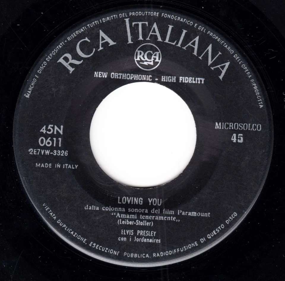 LOVING YOU / TEDDY BEAR [Elvis Presley / Italy] - Immagine 4 di 4