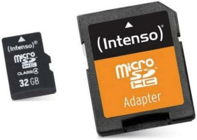 Intenso Microsdhc 32GB Class 10 Speicherkarte Inkl. Sd-Adapter, Schwarz